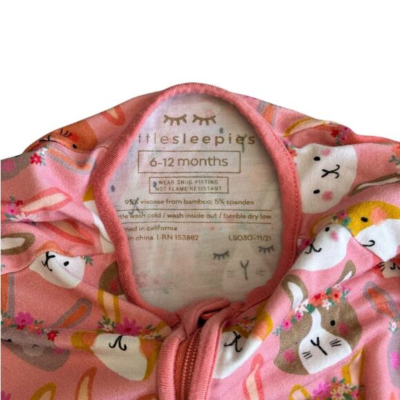 LITTLE SLEEPIES Boho Bunnies Sleeper 6-12m - Picture 3 of 7